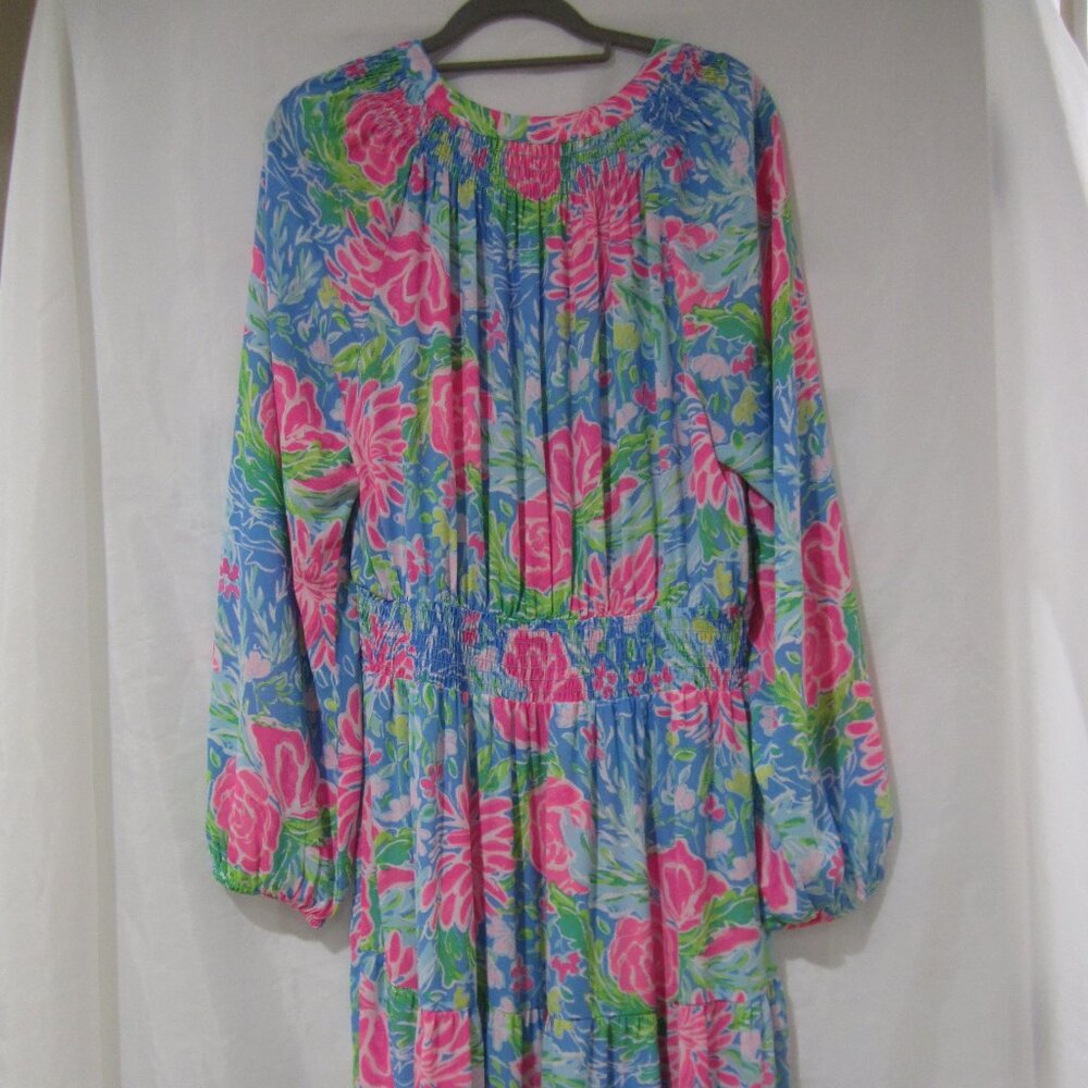 Lilly Pulitzer XL Pauline Maxi Dress Blue Bunny Business - Picture 6 of 9